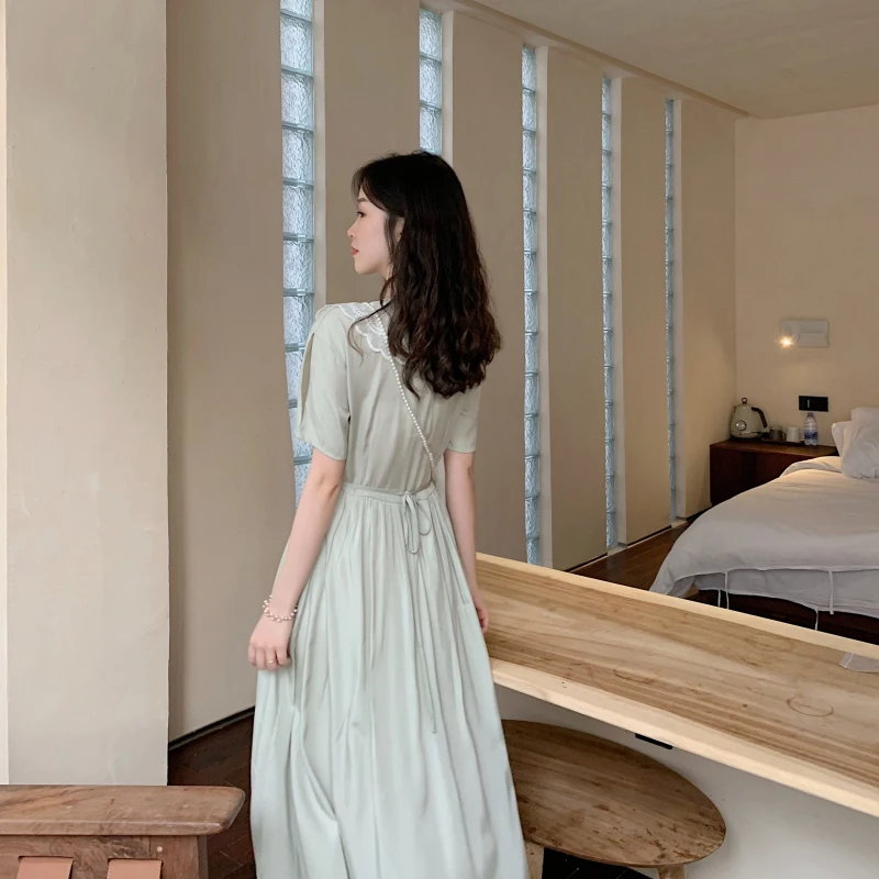 French Stitching Lace Dress for Women 2021 Spring/Summer New Retro Style Fashionable Slimming Mid-Length A- line Skirt 
French Stitching Lace Dress for Women 2021 Spring/Summer New Retro Style Fashionable Slimming Mid-Length A- line Skirt