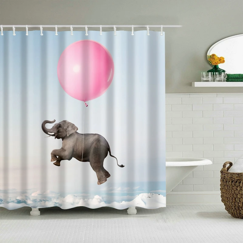 Balloon and Elephant Shower Curtain Set with 12 Hooks Natural Plants Bathroom Decoration Washable Polyester Fabric
Balloon and Elephant Shower Curtain Set with 12 Hooks Natural Plants Bathroom Decoration Washable Polyester Fabric