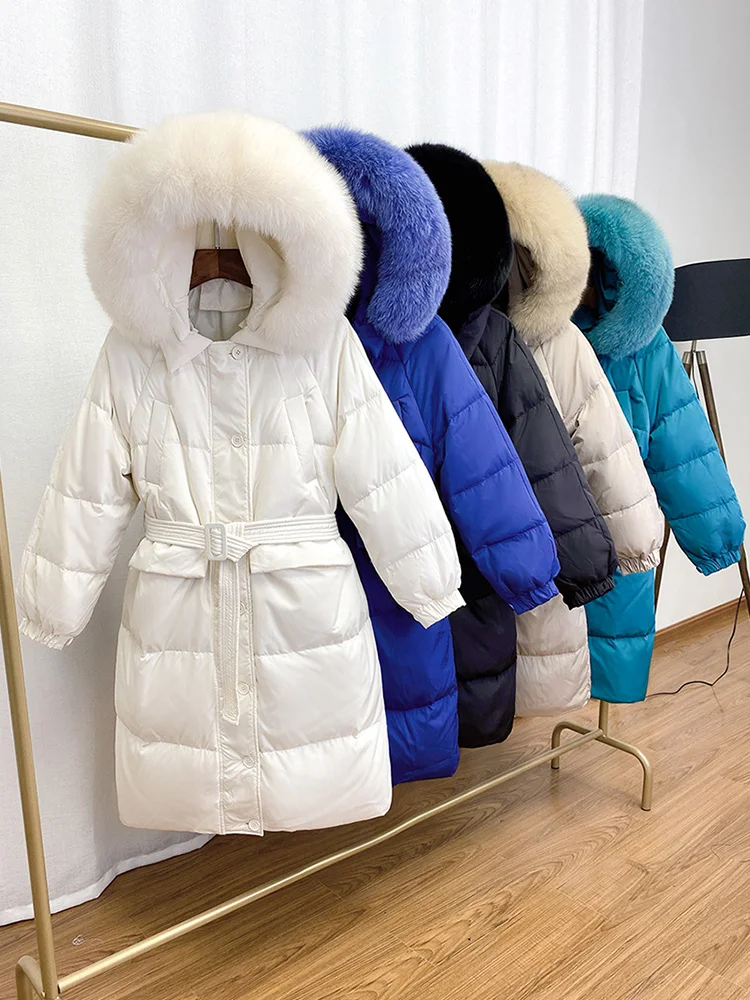 Mid-length 2021 winter big fur collar loose thickening popular waist belt ladies jacket
Mid-length 2021 winter big fur collar loose thickening popular waist belt ladies jacket