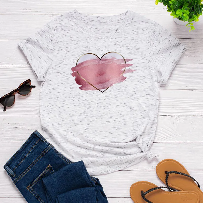 2021 summer new high quality graffiti love pattern loose round neck short sleeve ladies t-shirt
2021 summer new high quality graffiti love pattern loose round neck short sleeve ladies t-shirt