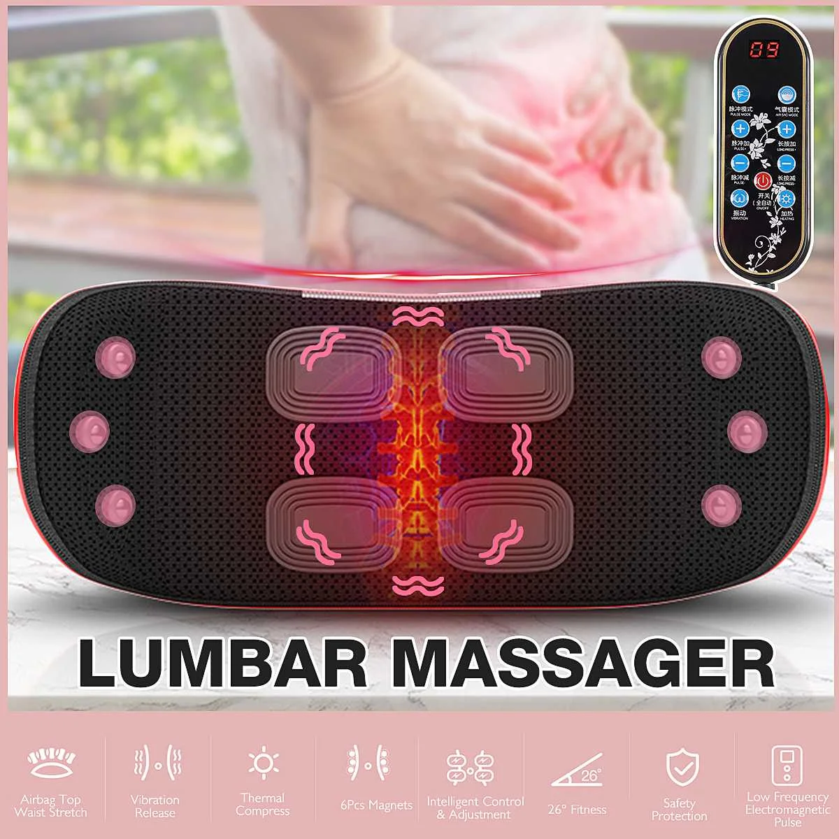 Electric Lumbar Traction Device Dual Care Waist Back Massager Heating Vibration Spine Support Waist Fit Lumbar Protrusio Relieve
Electric Lumbar Traction Device Dual Care Waist Back Massager Heating Vibration Spine Support Waist Fit Lumbar Protrusio Relieve