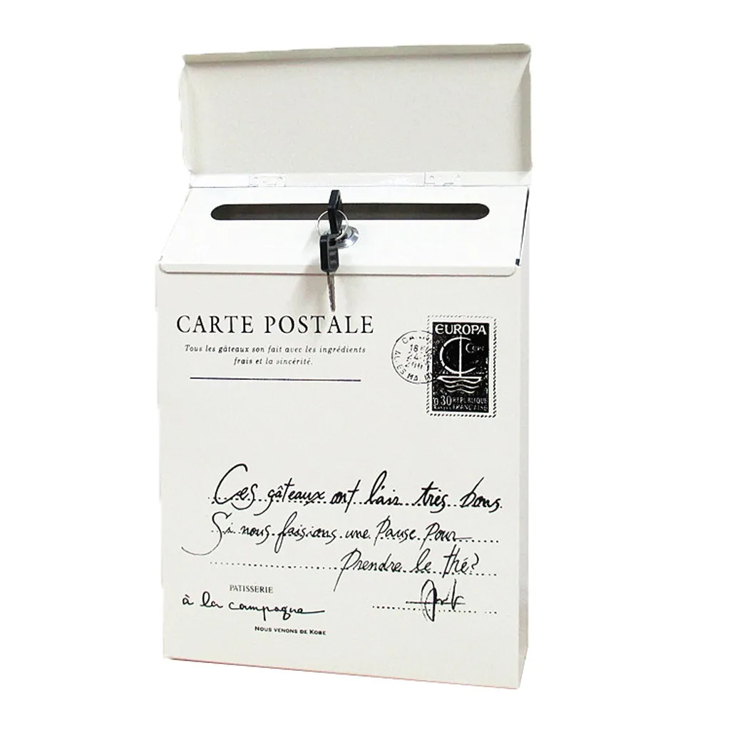 Vintage Wall Mount Mailbox Mail Retro Postal Letter Newspaper Box Waterproof Mailboxes Garden Decoration versieringen voor feest | Дом и сад