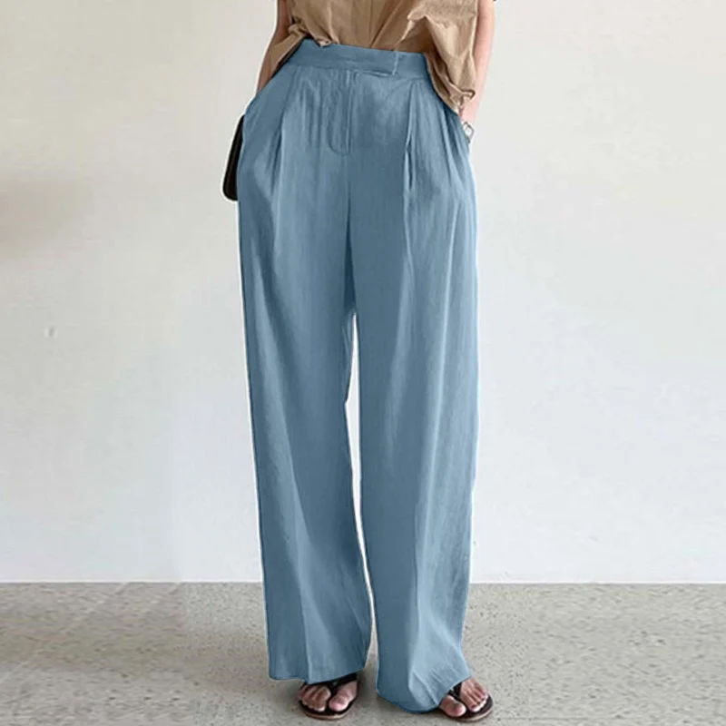 ZANZEA Fashion Wide Leg Trousers Women Autumn Pants Elegant High Waist Solid Long Palazzo Casual OL Work Pantalon Streetwear
ZANZEA Fashion Wide Leg Trousers Women Autumn Pants Elegant High Waist Solid Long Palazzo Casual OL Work Pantalon Streetwear