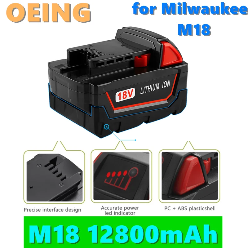 Перезаряжаемая батарея M18 18 в 6000 мАч, литий-ионная батарея для Milwaukee M18 48-11-1815 48-11-1850 2646-20 2642-21CT
Перезаряжаемая батарея M18 18 в 6000 мАч, литий-ионная батарея для Milwaukee M18 48-11-1815 48-11-1850 2646-20 2642-21CT