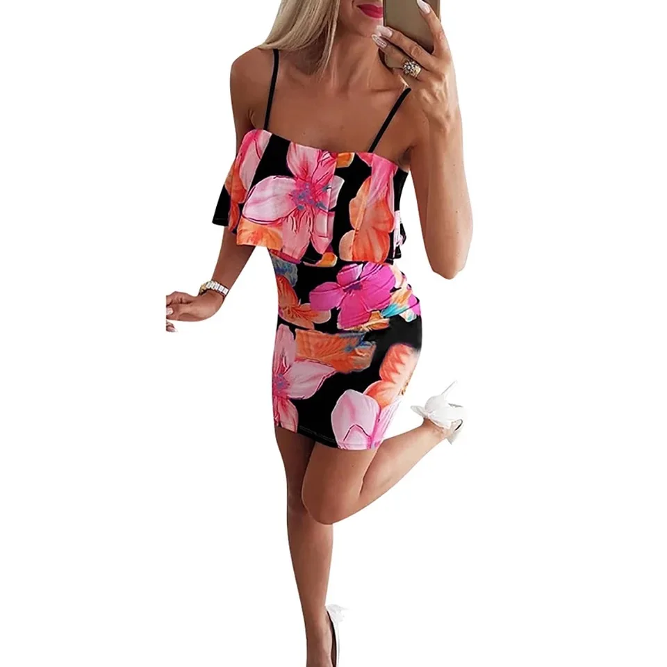 Floral Printed Women Spaghetti Strap Dresses High Waist Party Dress Skinny Beach Vacation Summer 2020 Mini Sleeveless Vestidos
Floral Printed Women Spaghetti Strap Dresses High Waist Party Dress Skinny Beach Vacation Summer 2020 Mini Sleeveless Vestidos