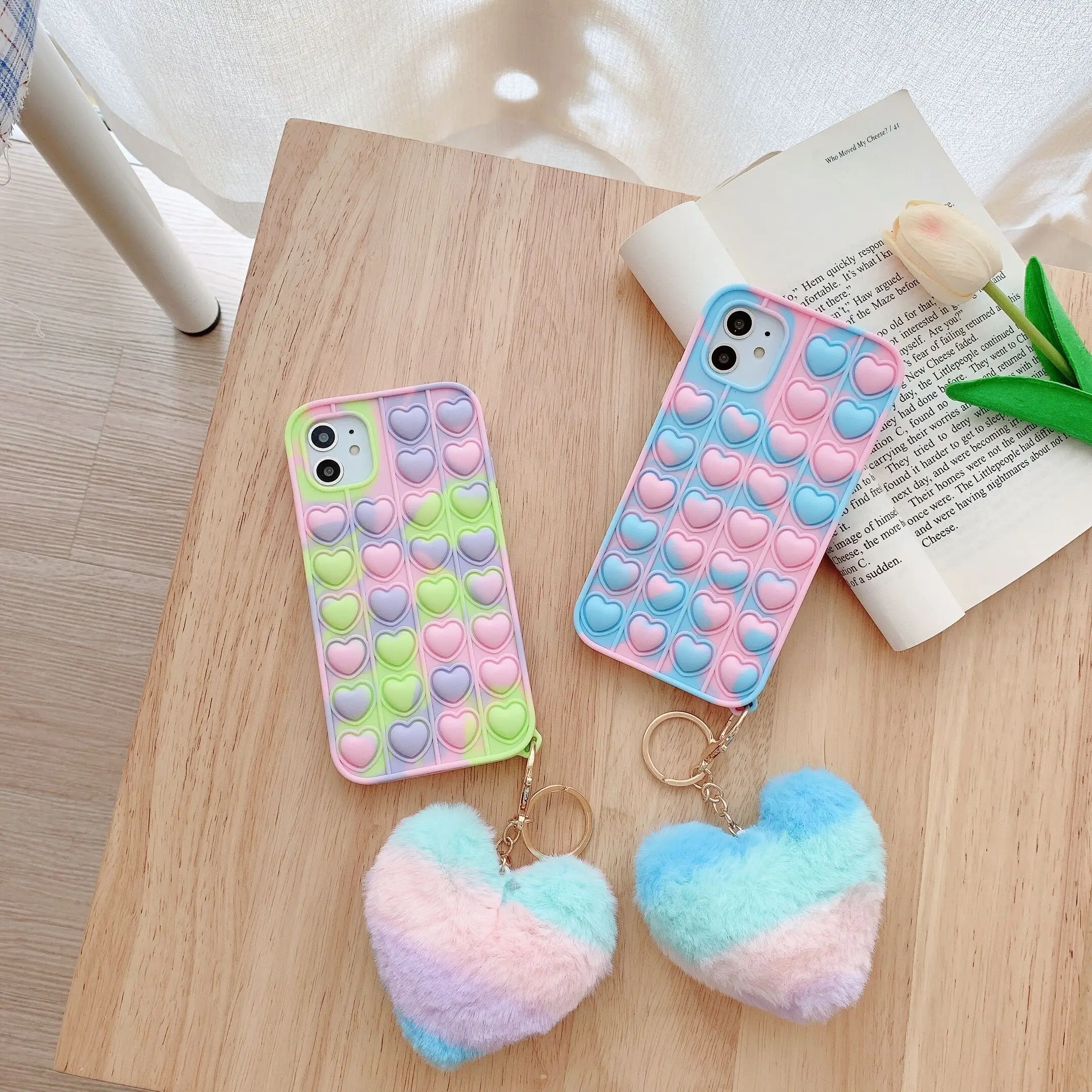 For 12 Pro Gradient Rainbow Heart Pea Fidget Game Case For 11 7 8 Plus X XR XS MAX mini Soft Heart Convex Silicone Protect Cover
For 12 Pro Gradient Rainbow Heart Pea Fidget Game Case For 11 7 8 Plus X XR XS MAX mini Soft Heart Convex Silicone Protect Cover