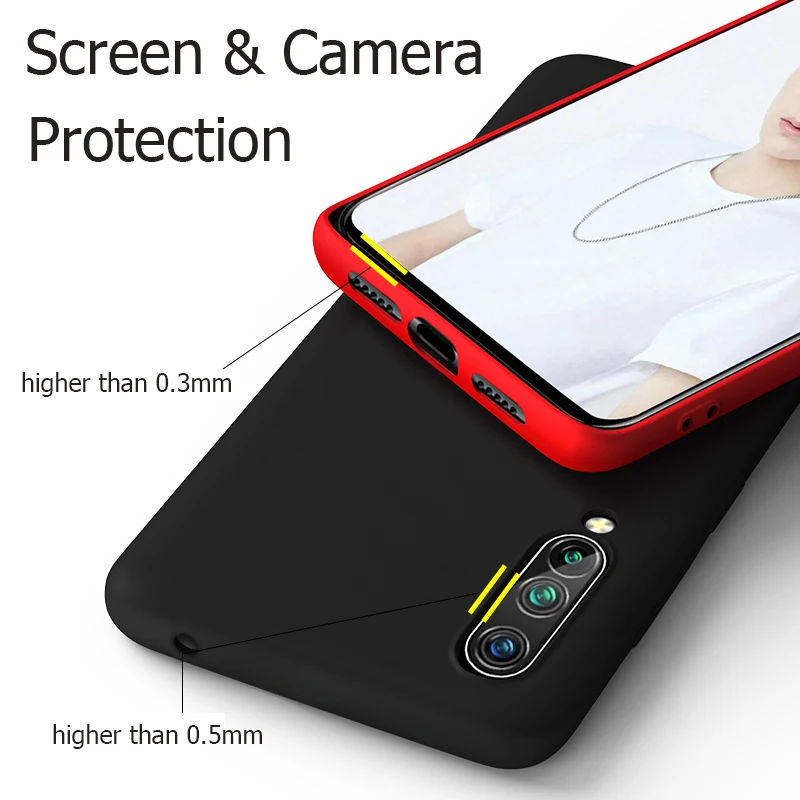 Candy TPU чехол для Xiaomi Mi CC9e из углеродного волокна сплошной цвет Жидкий телефона CC9 e