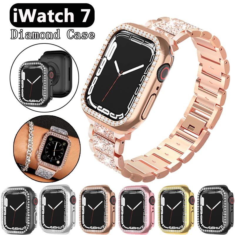 Diamond case For Apple Watch 7 Case 45mm 41mm 44mm 40mm 42mm 38mm PC Protector bumper Cover iwatch series 7 6 5 4 3 Accessories
Diamond case For Apple Watch 7 Case 45mm 41mm 44mm 40mm 42mm 38mm PC Protector bumper Cover iwatch series 7 6 5 4 3 Accessories