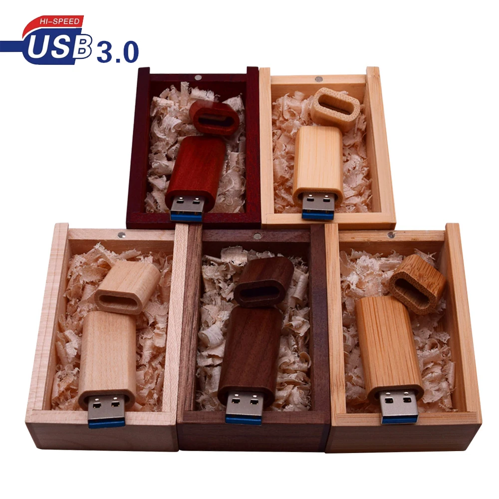 USB флеш накопитель 3 0 128 ГБ деревянный 64 32 с коробкой 16 8 карта 0|USB флэш-накопители| |