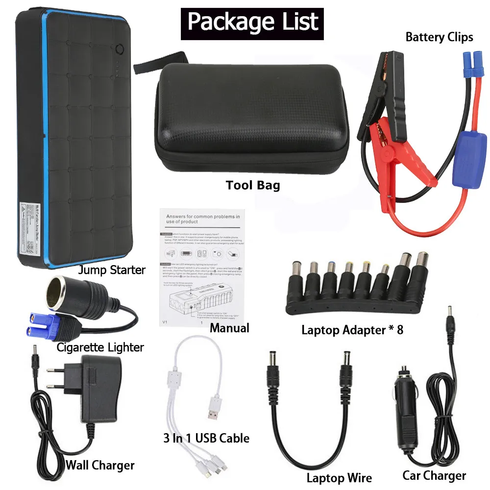 GKFLY Waterprof Car Jump Starter Powerful Car Starting Device 1000A Power Bank Petrol Diesel Car Charger for Car Battery Booster
GKFLY Waterprof Car Jump Starter Powerful Car Starting Device 1000A Power Bank Petrol Diesel Car Charger for Car Battery Booster