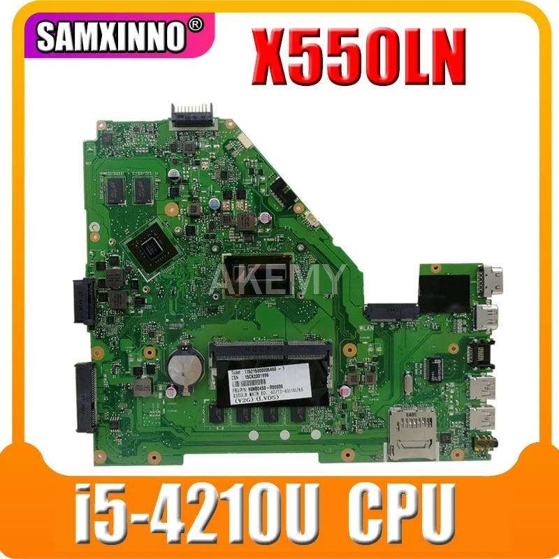 X550LN Motherboard GT820 2g i5-4210U For Asus A550LN R510LN Laptop motherboard Mainboard | Компьютеры и офис