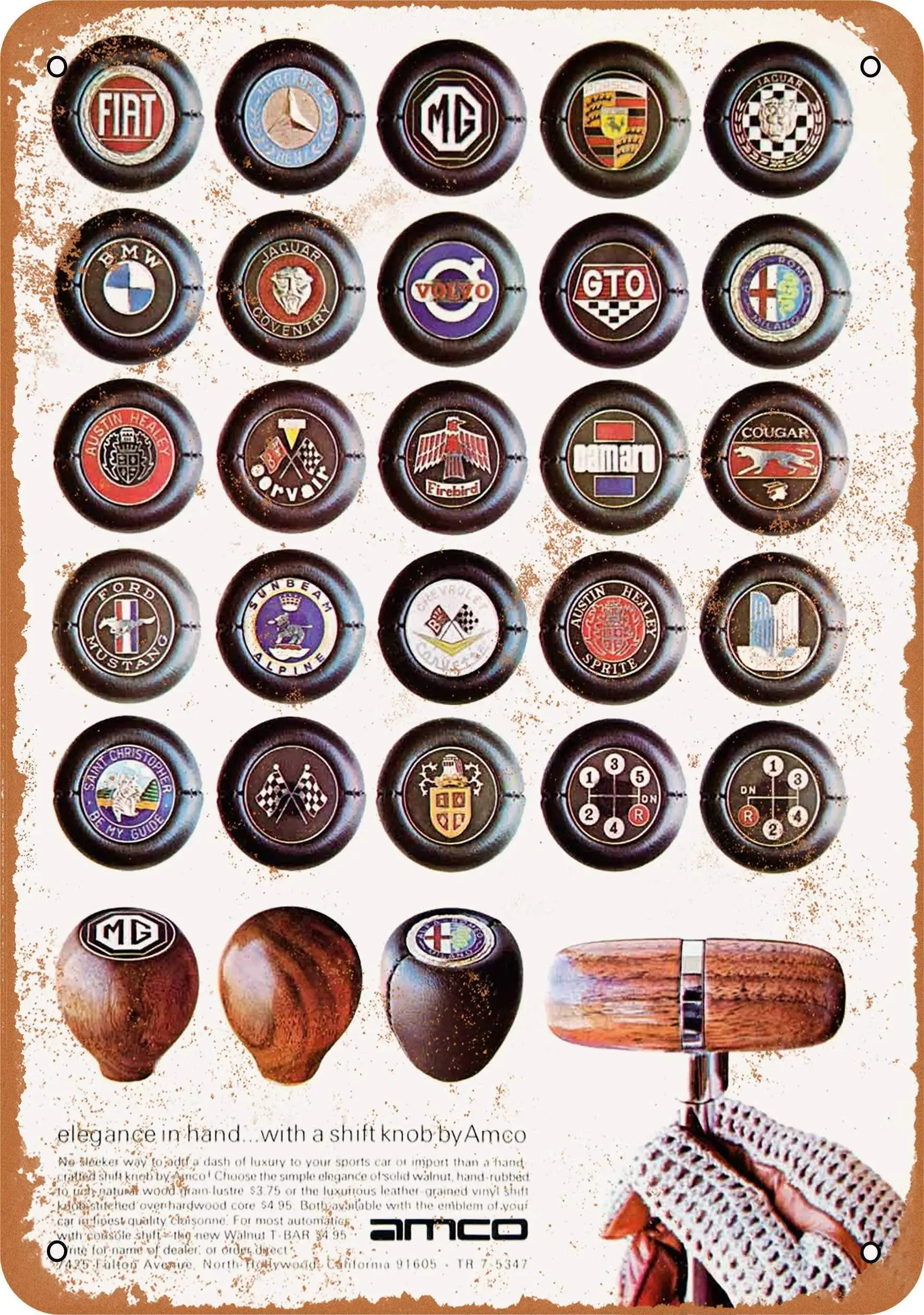 SLALL 1970 Amco Shift Knobs Retro Street Sign Household Metal Tin Sign Bar Cafe Car Motorcycle Garage Decoration
SLALL 1970 Amco Shift Knobs Retro Street Sign Household Metal Tin Sign Bar Cafe Car Motorcycle Garage Decoration
