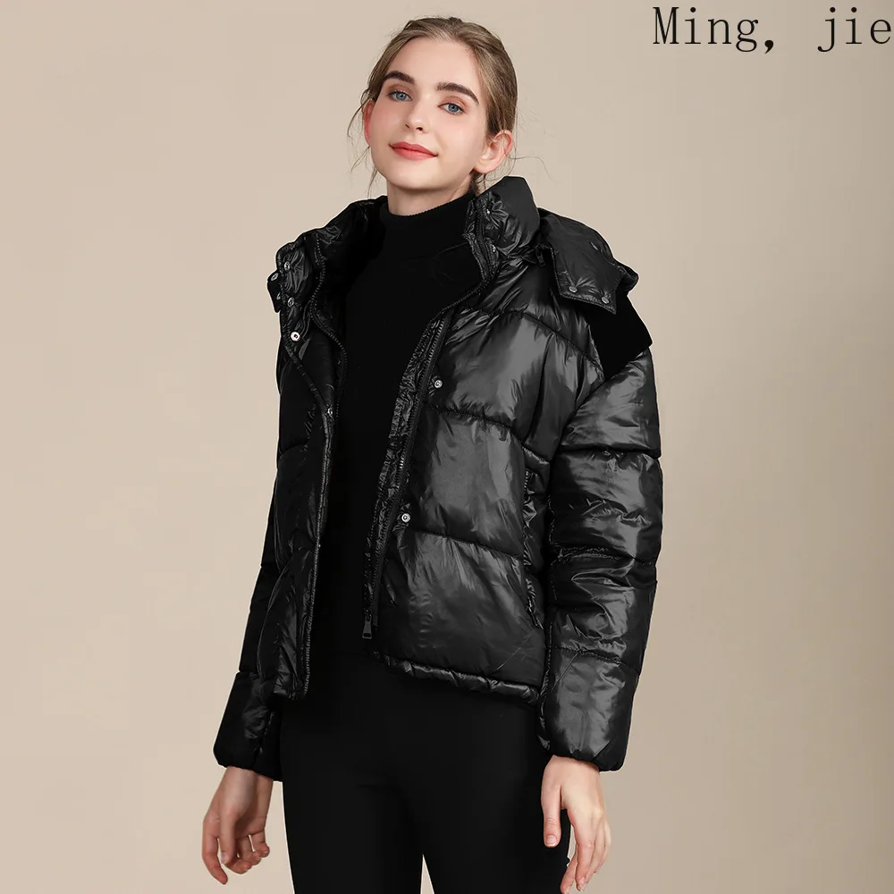 New European and American Short Shiny Cotton Jacket Women's Jacket, Color-blocking Hooded Loose Bread Jacket Winter Jacket
New European and American Short Shiny Cotton Jacket Women's Jacket, Color-blocking Hooded Loose Bread Jacket Winter Jacket