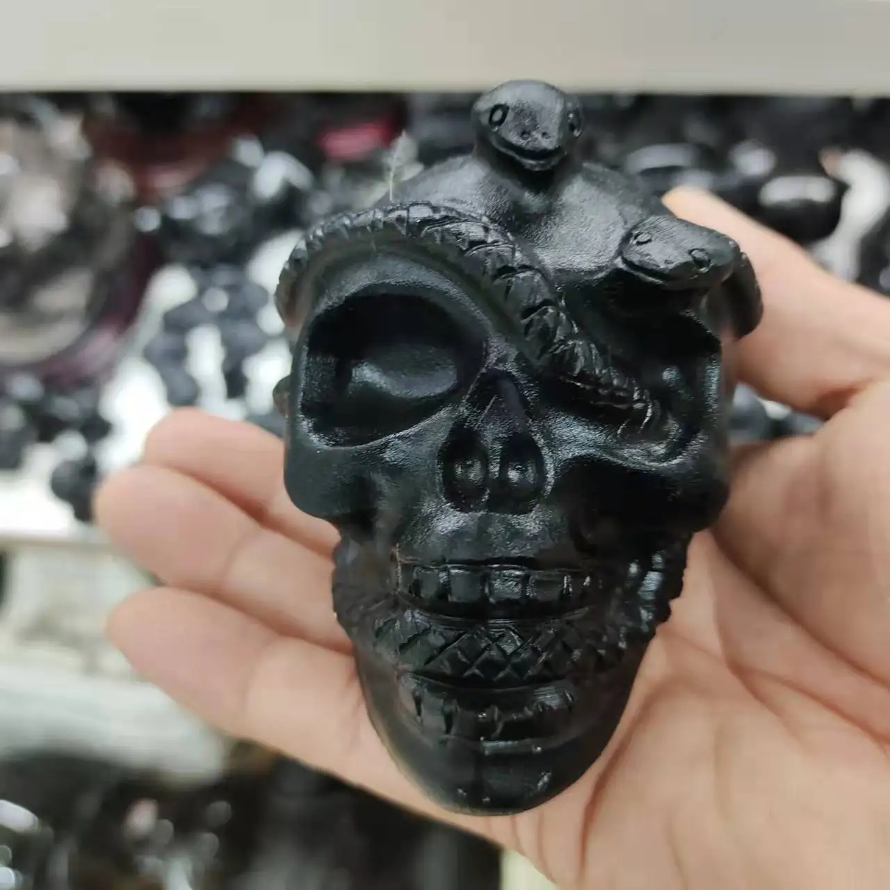 Natural obsidian ministry of skull Great Chakra Reiki healing home ornament crafts
Natural obsidian ministry of skull Great Chakra Reiki healing home ornament crafts