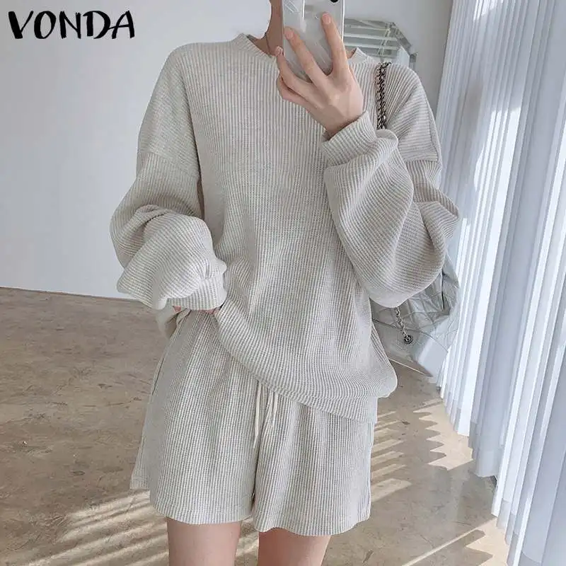 Модный женский Повседневный свитер VONDA с круглым вырезом, топ с длинными рукавами, карманы, эластичная талия, шорты, комплект для женщин, Сво...
Модный женский Повседневный свитер VONDA с круглым вырезом, топ с длинными рукавами, карманы, эластичная талия, шорты, комплект для женщин, Сво...
