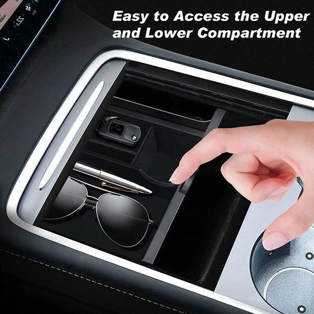 Tesla Black Center Console Organizer Car Accessories For 2021 Tesla Model 3 / Y Perfect Interior Flocking style /ABS style
Tesla Black Center Console Organizer Car Accessories For 2021 Tesla Model 3 / Y Perfect Interior Flocking style /ABS style