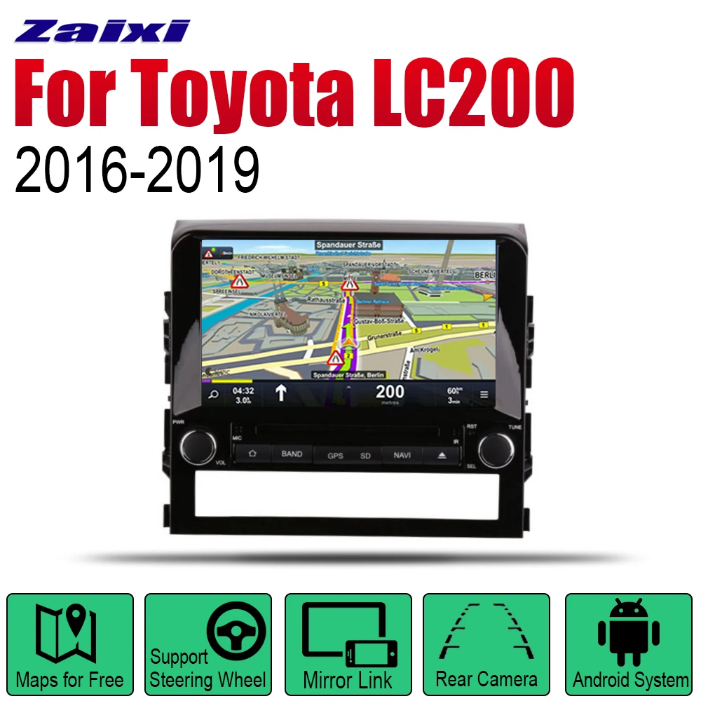 Автомагнитола 2 Din для Toyota Land Cruiser LC200 2016 2017 2018 2019 GPS Навигация BT Wifi карта