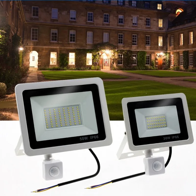 

PIR Motion Sensor LED Floodlight 10W 20W 30W 50W 100W 220V Waterproof Outdoor Wall Garden LED Spotlight Reflector Foco Lamp
