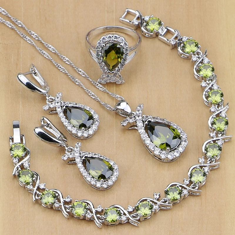 Olive Green Zircon 925 Sterling Silver Jewelry Sets For Women Party Earrings/Pendant/Necklace/Rings/Bracelet
Olive Green Zircon 925 Sterling Silver Jewelry Sets For Women Party Earrings/Pendant/Necklace/Rings/Bracelet
