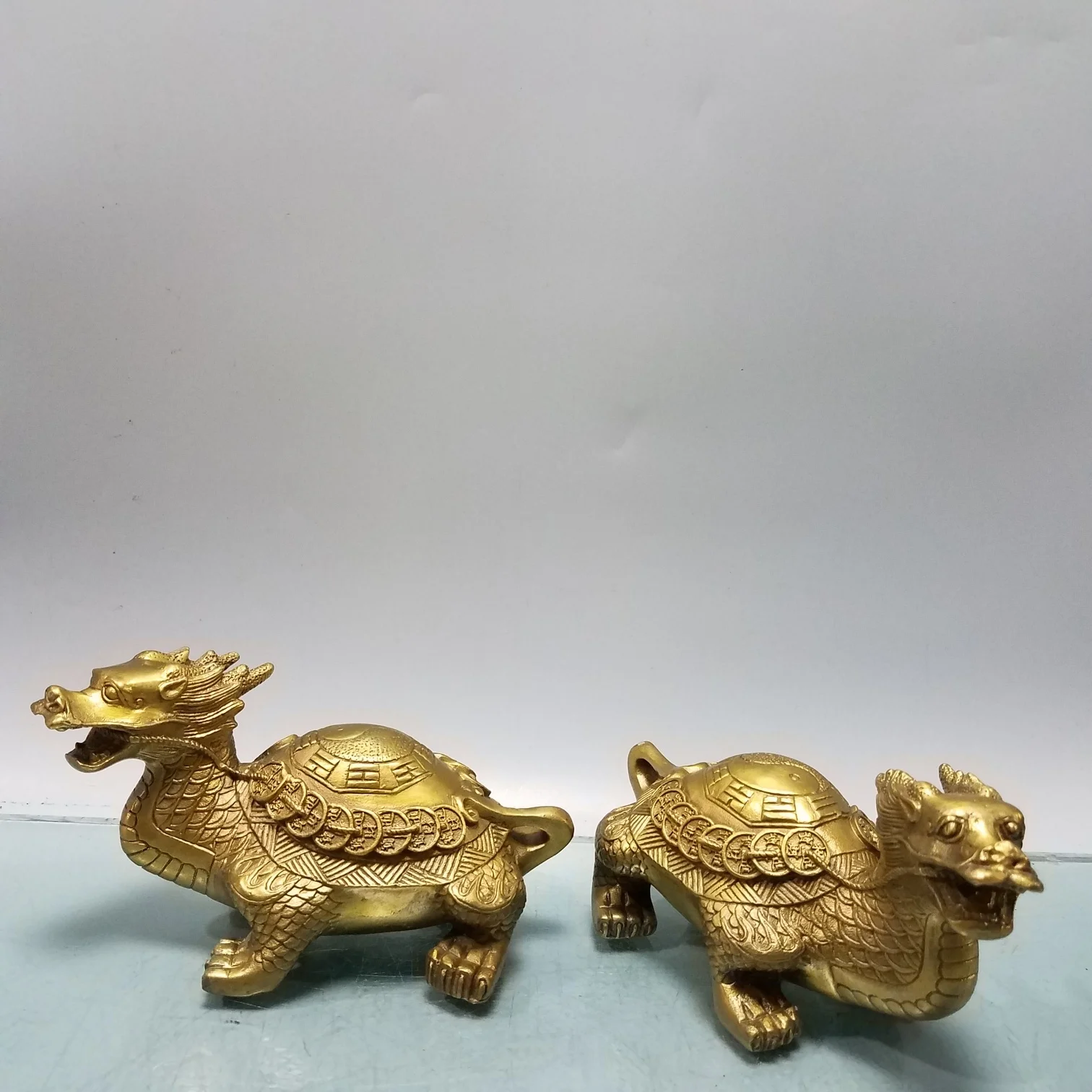 Wedding Decoration 6" China Seikos Brass Dragon turtle statue Gossip pattern dragon turtle A pair of dragon turtles
Wedding Decoration 6" China Seikos Brass Dragon turtle statue Gossip pattern dragon turtle A pair of dragon turtles