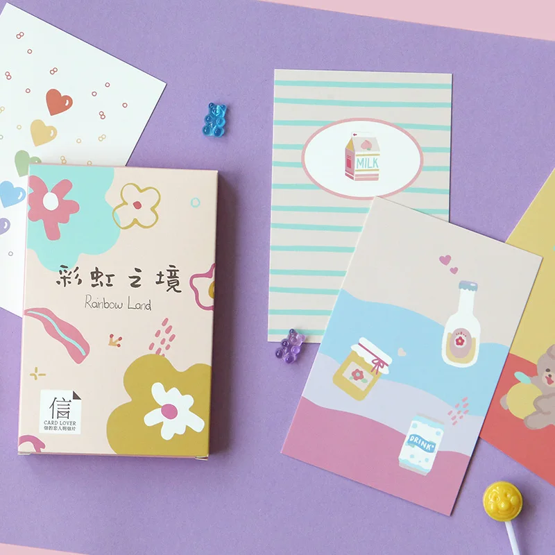 30 Sheets/Set Novelty Rainbow Land Postcard Cute Flowers Greeting Card Message Card Birthday Letter Gift Card
30 Sheets/Set Novelty Rainbow Land Postcard Cute Flowers Greeting Card Message Card Birthday Letter Gift Card