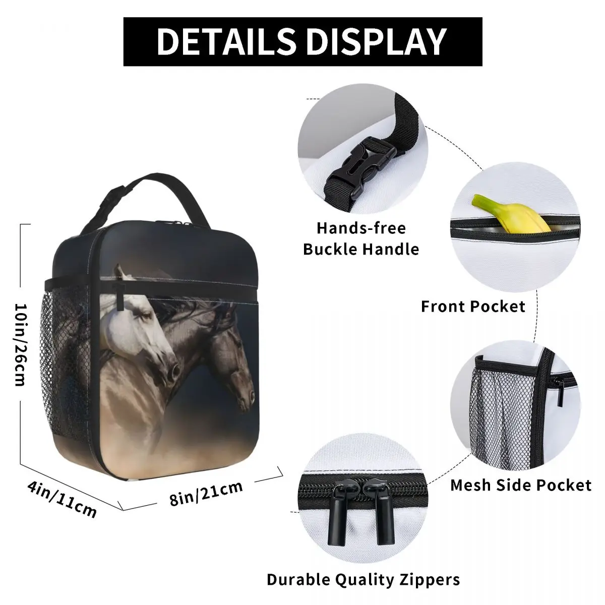 Three Wild Horses Lunch Bag for Women Men Large Insulated Lunch Box with Water Bottle Holder and Pockets
Three Wild Horses Lunch Bag for Women Men Large Insulated Lunch Box with Water Bottle Holder and Pockets