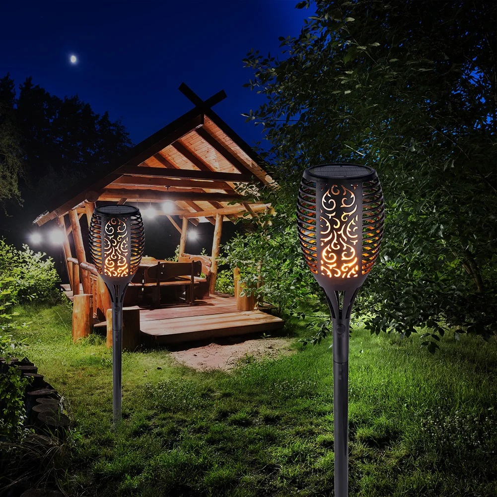 LED Solar Flame Light Lamp Flickering Waterproof Garden Decoration Landscape Lawn Path Lighting Torch Outdoor Spotlight | Лампы и