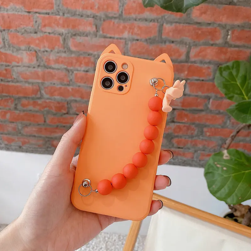 Cute Cat Ears Bear Wrist Chain Silicone Phone Case For iPhone 13 12 Mini 11 Pro Max XS XR X 7 8 Plus Candy Color Soft Back Cover
Cute Cat Ears Bear Wrist Chain Silicone Phone Case For iPhone 13 12 Mini 11 Pro Max XS XR X 7 8 Plus Candy Color Soft Back Cover