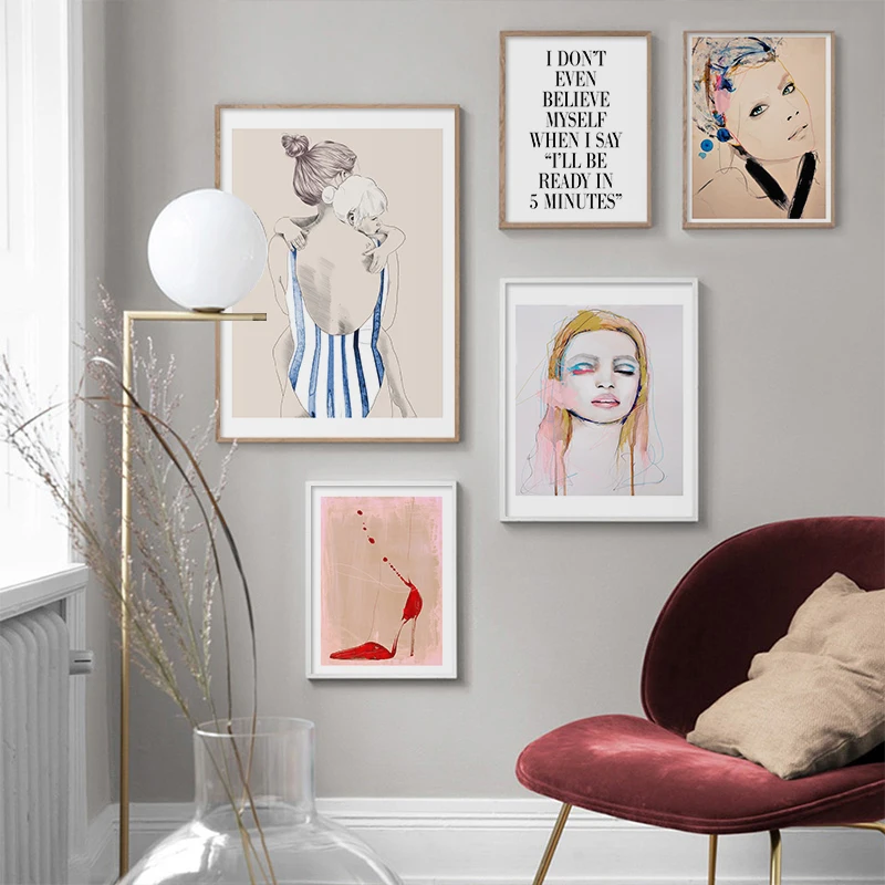 Modern Fashion Girl Woman Style Portrait High Heel Shoes Funny Girl Quote Poster Art Print Canvas Painting for Wall Decor Dorm
Modern Fashion Girl Woman Style Portrait High Heel Shoes Funny Girl Quote Poster Art Print Canvas Painting for Wall Decor Dorm