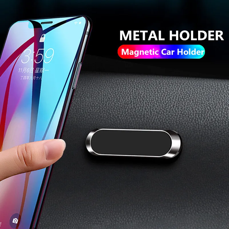 Фото Мини магнитный автомобильный держатель телефона металлические магнитные