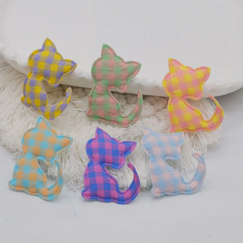 40pcs/Lot 4*5CM Plaid Fabric Cat padded Appliques For DIY Handmade Children Hair Clip Accessories And Garment Accessories
40pcs/Lot 4*5CM Plaid Fabric Cat padded Appliques For DIY Handmade Children Hair Clip Accessories And Garment Accessories
