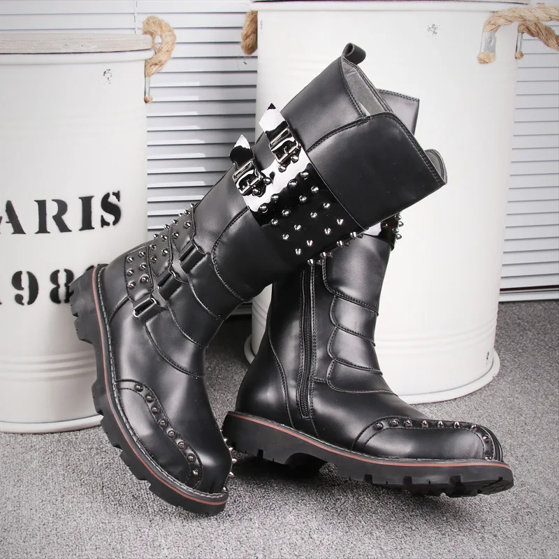 men's fashion punk hip hop dress high boots stage rivets shoes personality handsome cowboy long boot genuine leather botas male
men's fashion punk hip hop dress high boots stage rivets shoes personality handsome cowboy long boot genuine leather botas male