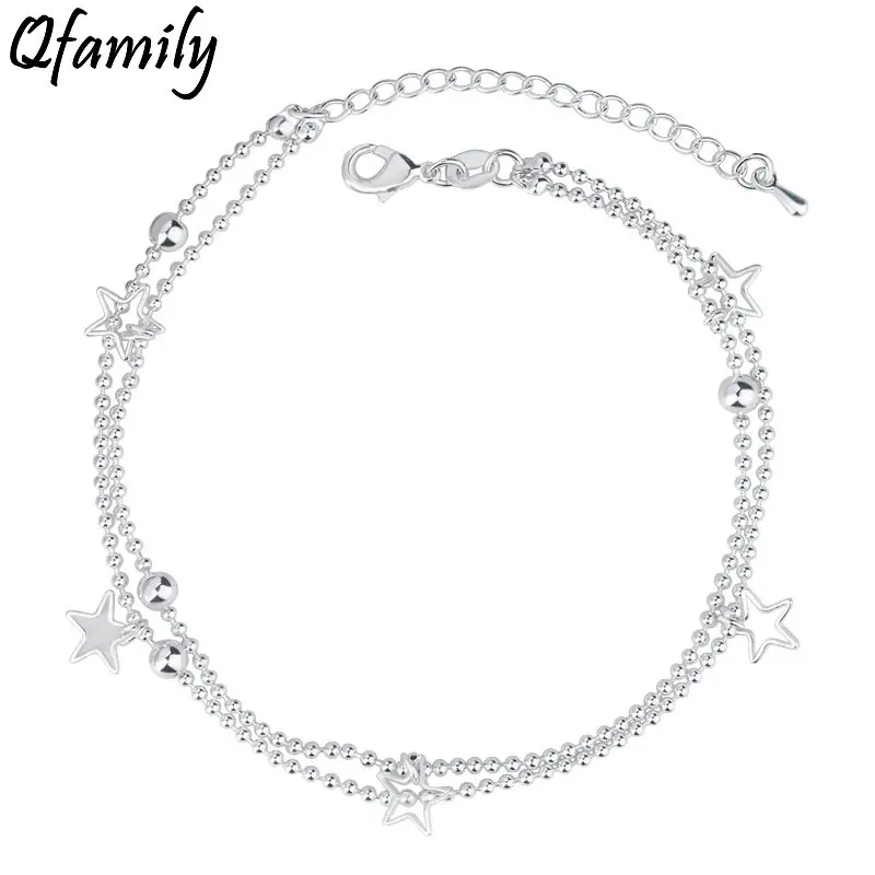 Браслет женский из серебра 925 пробы, двухслойный браслет со звездами, регулируемый ажурный браслет на ногу
Браслет женский из серебра 925 пробы, двухслойный браслет со звездами, регулируемый ажурный браслет на ногу