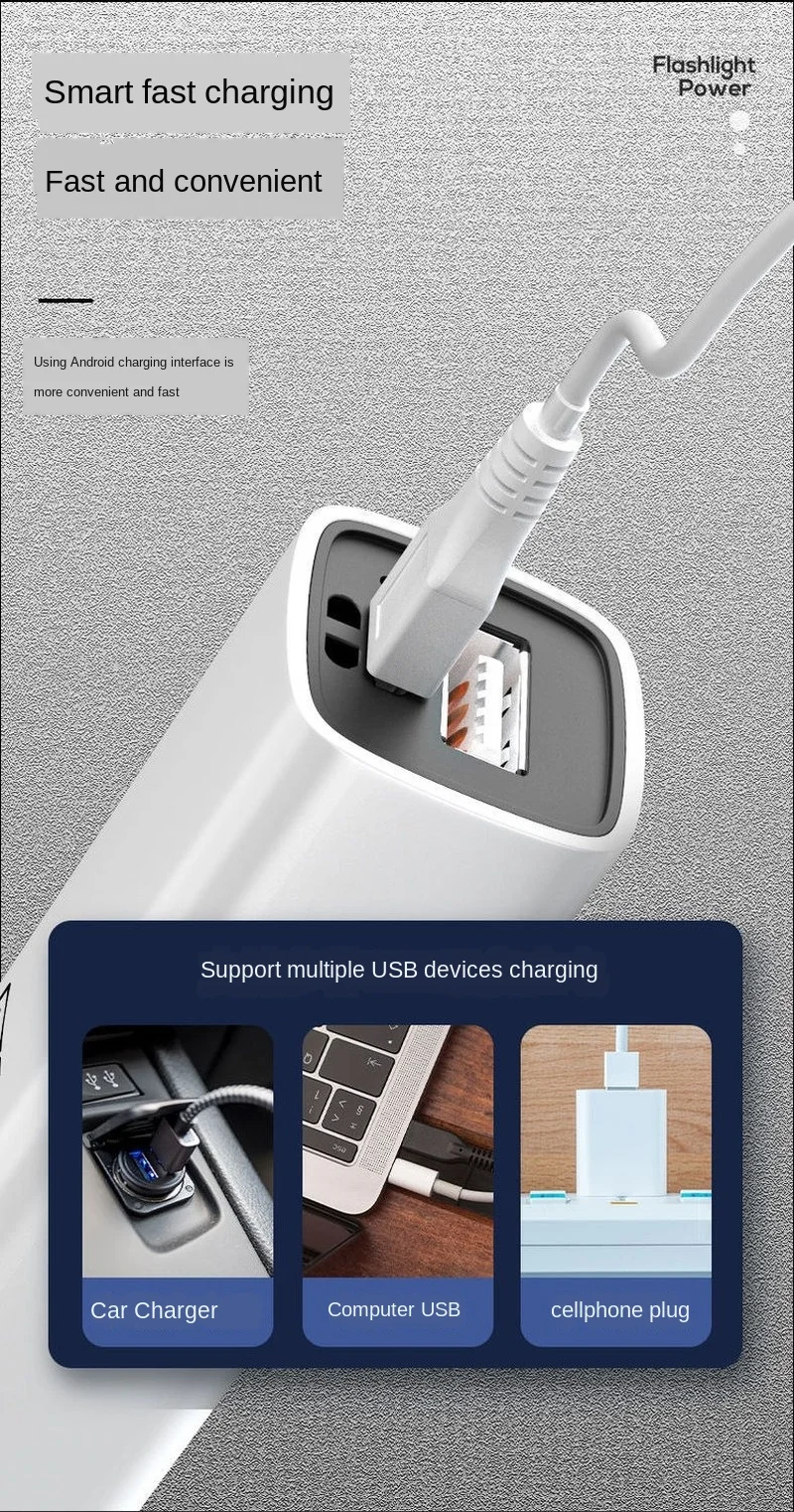 Flashlight Commando Light Rechargeable Charging Treasure Multifunctional Bright Field Super Mini Household Durable Lamp | Лампы и