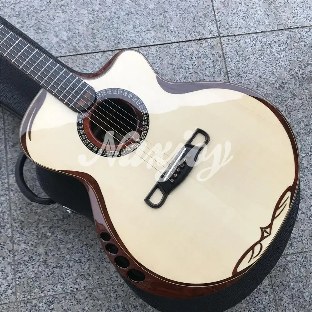 

Акустическая гитара Merida saphu, верх из массива ели, задняя и боковая части из розового дерева, 2020 гитара всех гитара из твердой древесины