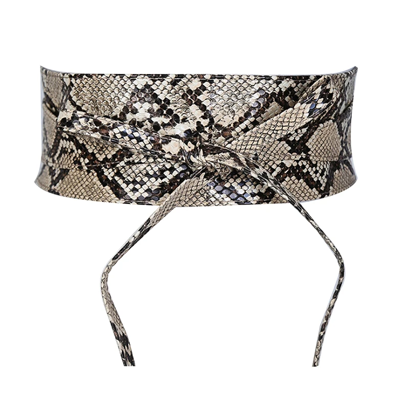 Boho Belt For Women Bowknot Faux Leather Wrap Around Obi Style Cinch Waistband Black Cummerbund Brown Women Belt
