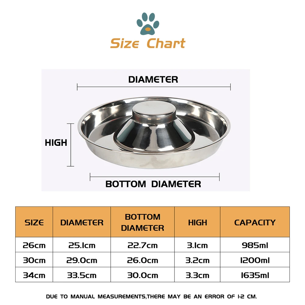 Large Capacity Cat Dog Bowl Feeder Stainless Steel Slow Feeder Pet Bowls Outdoor Training Food Container for Small Large Dogs
Large Capacity Cat Dog Bowl Feeder Stainless Steel Slow Feeder Pet Bowls Outdoor Training Food Container for Small Large Dogs