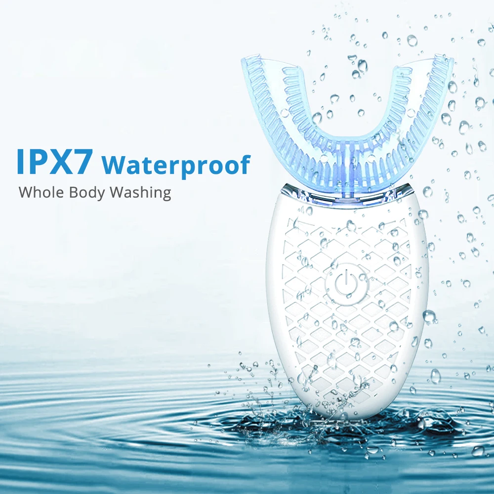 360 Degrees Intelligent Automatic Sonic Electric Toothbrush U Type 4 Modes Tooth Brush USB Charging Tooth Whitening Blue Light
360 Degrees Intelligent Automatic Sonic Electric Toothbrush U Type 4 Modes Tooth Brush USB Charging Tooth Whitening Blue Light
