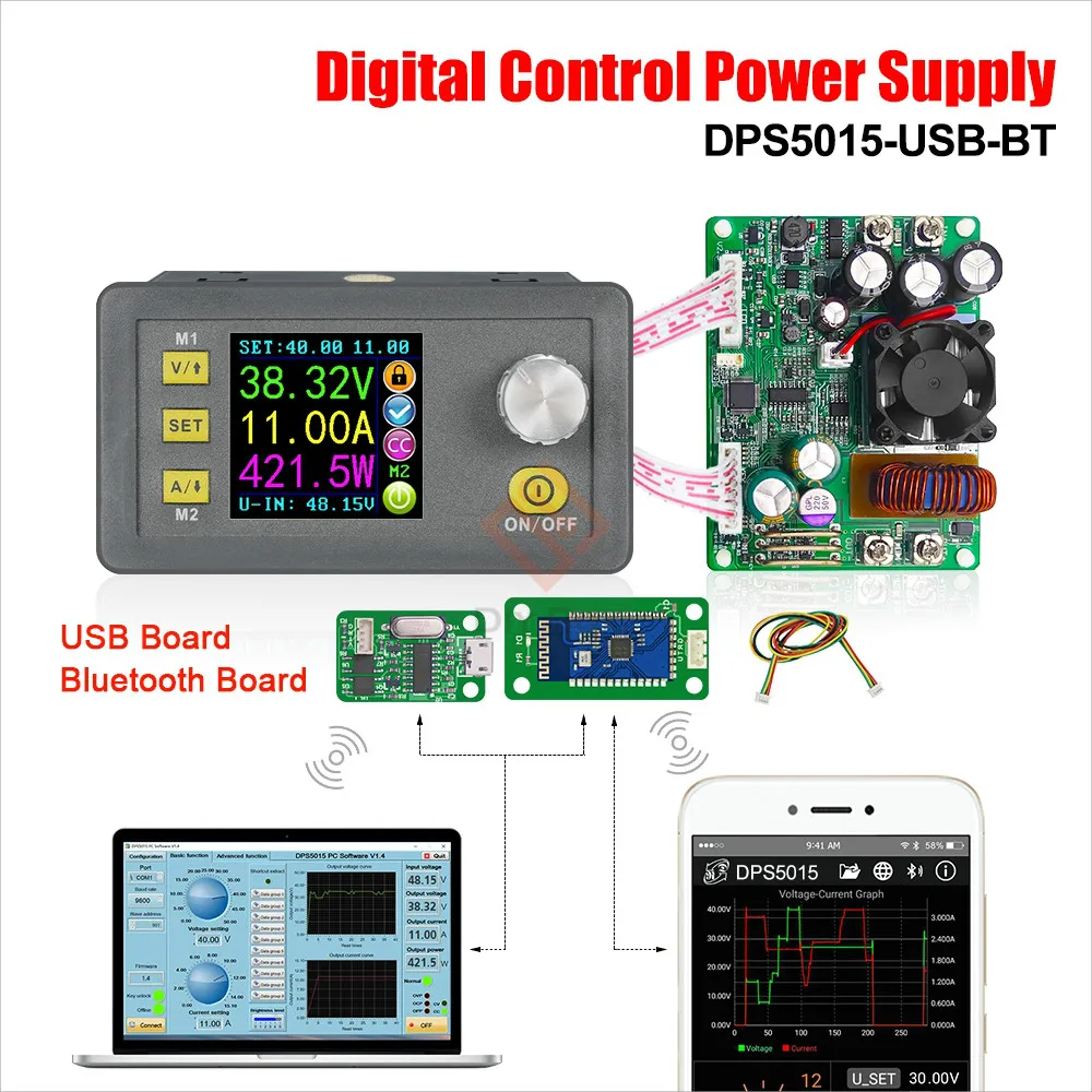 DPS5015 50V 15A communication Constant Voltage current DC Step-down Power Supply module buck Voltage converter LCD voltmeter
DPS5015 50V 15A communication Constant Voltage current DC Step-down Power Supply module buck Voltage converter LCD voltmeter