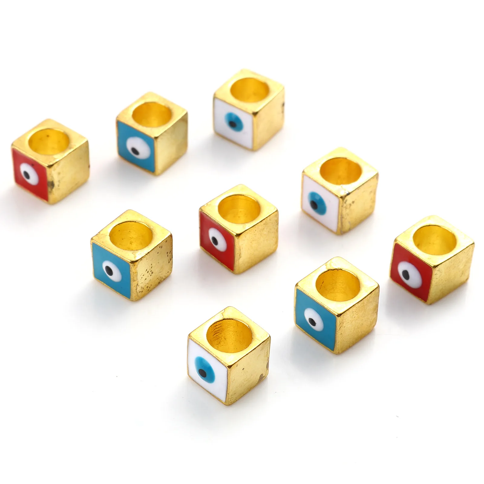 7mmx7mm Religious Large Hole Charm Beads Multicolor Square Eye Enamel Metal Loose Beads DIY Making Bracelets Jewelry Gifts,10PCs
7mmx7mm Religious Large Hole Charm Beads Multicolor Square Eye Enamel Metal Loose Beads DIY Making Bracelets Jewelry Gifts,10PCs