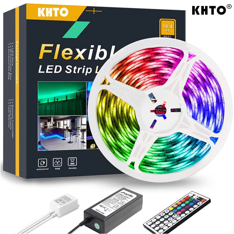 Светодиодная лента RGB SMD 5050 2835 12 В светодиодсветильник s гибкая Диодная для