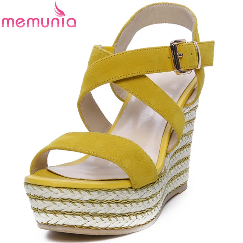 MEMUNIA 2020 new arrival women sandals suede leather buckle wedges platform sandals summer fashion casual shoes woman black
MEMUNIA 2020 new arrival women sandals suede leather buckle wedges platform sandals summer fashion casual shoes woman black
