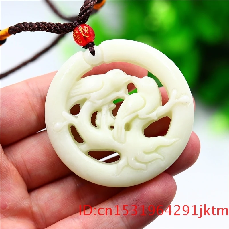 Jade Lovebirds Pendant Necklace Double-sided White Jewelry for Amulet Charm Women Fashion Gifts Carved Men Chinese Natural
Jade Lovebirds Pendant Necklace Double-sided White Jewelry for Amulet Charm Women Fashion Gifts Carved Men Chinese Natural
