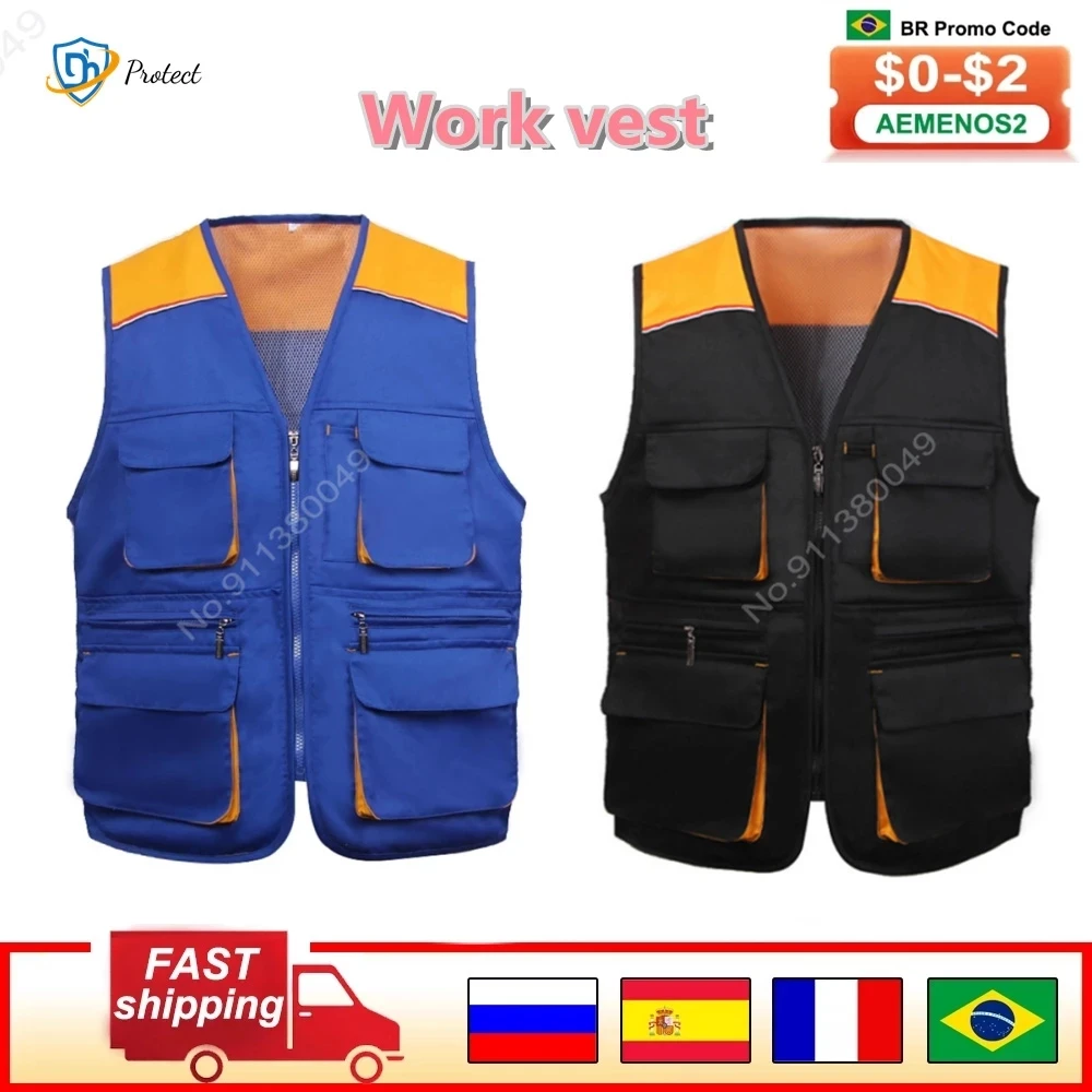Warm Work Vest Multi Pockets Antistatic Fashion Multicolor Workshop Safety Labor Protection Metal Zipper Comfortable Work Vest
Warm Work Vest Multi Pockets Antistatic Fashion Multicolor Workshop Safety Labor Protection Metal Zipper Comfortable Work Vest