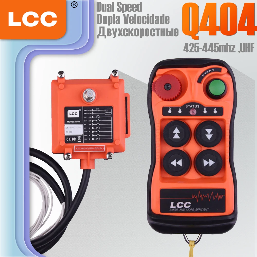 Q404 LCC IP65 Waterproof Industrial Wireless Remote Control 2 Buttons Double Speed Portable Lightweight Controll For Winch Crane
Q404 LCC IP65 Waterproof Industrial Wireless Remote Control 2 Buttons Double Speed Portable Lightweight Controll For Winch Crane