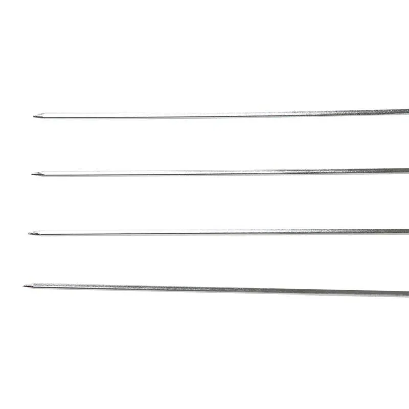 

Reuse Flat for Roasted Skewers Meat BBQ Utensils 4Pcs/Set Roasting Needle Stainless Steel Silver Barbecue Sign 40CM