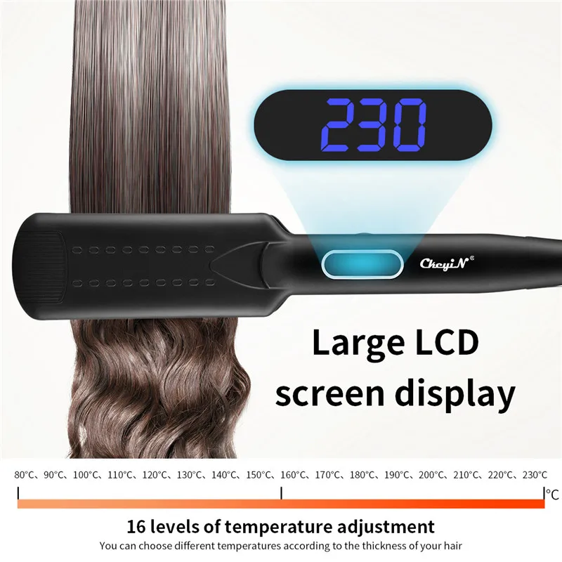 Professional Flat Iron Ceramic Coating Electric Hair Straightener Wet Dry Dual Use Hair Straightening Iron 16 Level Temperatures
Professional Flat Iron Ceramic Coating Electric Hair Straightener Wet Dry Dual Use Hair Straightening Iron 16 Level Temperatures