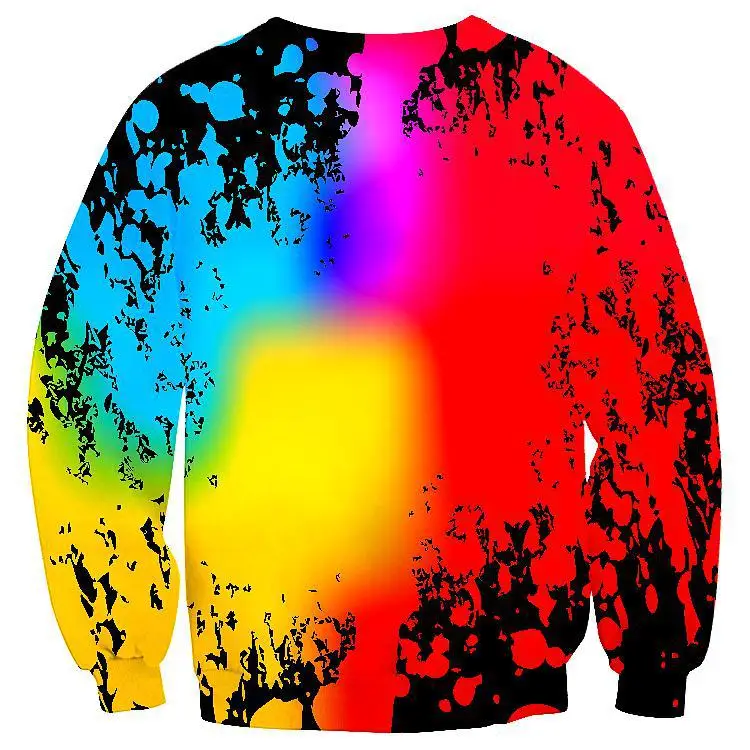 Trend fashion sportswear splash ink 3D digital printing round neck casual sweater sportswear 
Trend fashion sportswear splash ink 3D digital printing round neck casual sweater sportswear
