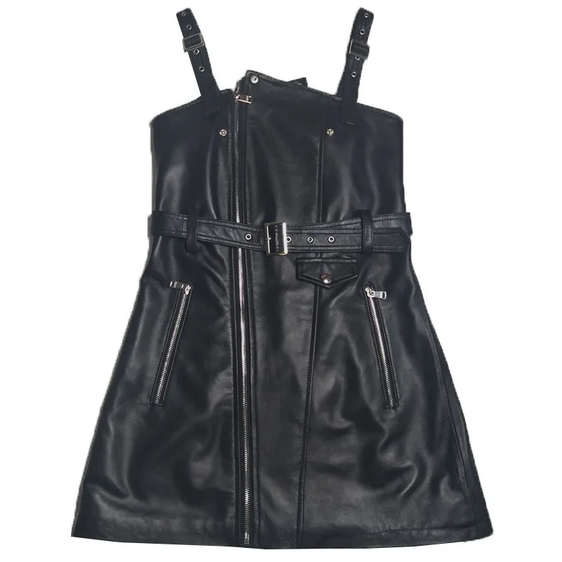 Vintage Office Lady Black Genuine Leather Dress Female Belted High Waist A Line Dresses For Women Gothic Zip Vestido Plus Size
Vintage Office Lady Black Genuine Leather Dress Female Belted High Waist A Line Dresses For Women Gothic Zip Vestido Plus Size
