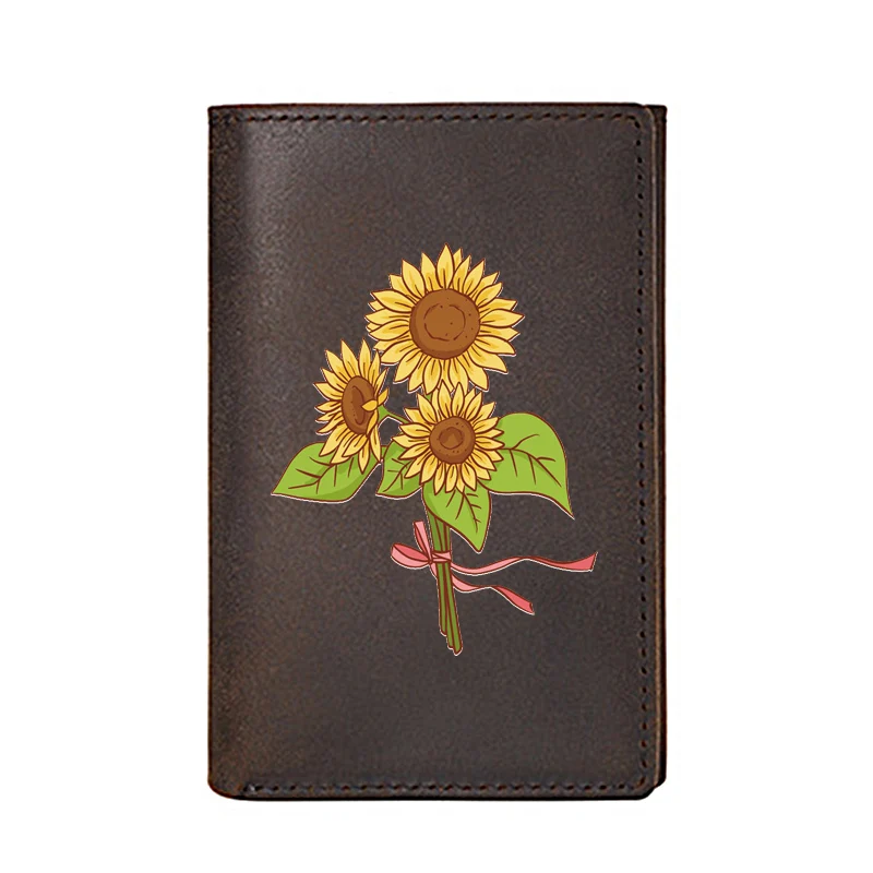 High Quality Men Women Wallet Genuine Leather Fashion Sun Flower Printing Card Holders Male Slim Mini Short Purse
High Quality Men Women Wallet Genuine Leather Fashion Sun Flower Printing Card Holders Male Slim Mini Short Purse